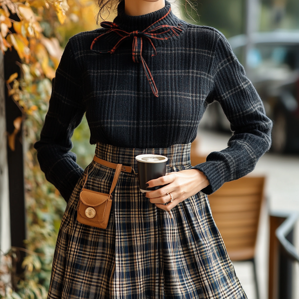 Plaid Midi Skirt